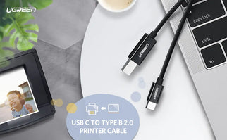 UGREEN Cable Printer USB-C to USB-B, 2M – Super Speed, Flexible & Durable -50446