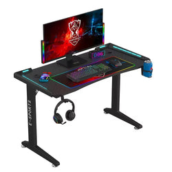 Z10 RGB Gaming Desk with LED Lights Headset Holder & Cup Holder 120cm
