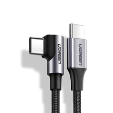 UGREEN USB-C to Angled USB-C PD60W Braided Cable, Fast Charge -50125