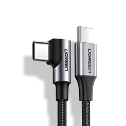 UGREEN USB-C to Angled USB-C PD60W Braided Cable, Fast Charge -50125