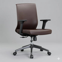 Valencia VL DZY-WB620 (215) Mid-Back Chair with PU (Artificial Leather) Back & Seat, Adjustable T-Shape Armrests, 660×660×950–1130 mm