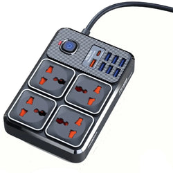 MOXOM MX-ST17 Extension 2500W Max 4 Power Socket 7 USB 1 PD Type-C 20W QC 18W 2m Cable UK Plug Safety Fast Charge