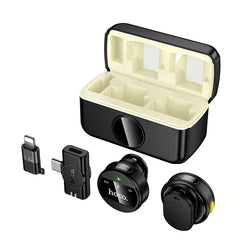 Hoco L22 Wireless Microphone – Dual 2‑in‑1 Lavalier Wireless Mic with ENC Noise Reduction, Type‑C + Lightning Compatibility, Charging Case