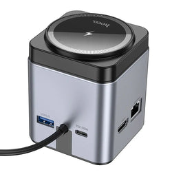 Hoco HB49 9‑in‑1 Docking Station – All‑in‑One USB‑C Hub with HDMI, Ethernet, USB, Card Reader and Wireless Charging