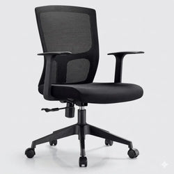 Valencia VL XG-105B (210) Mid-Back Chair with PP Mesh Back, Fabric Seat with Foam & Adjustable Armrests, 580×590×980 mm