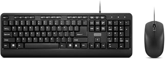 Lenovo 160 Wired Keyboard and Mouse Combo GX31U05356 – USB-A, English/Arabic Keyboard, 1600 DPI Optical Mouse, Black