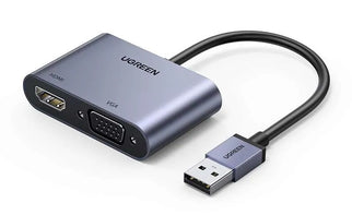 UGREEN USB-A 3.0 to HDMI Female + VGA Female Converter – Full HD Resolution -20518