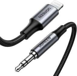 UGREEN Lightning to 3.5mm Aux Cable 1M, MFI Apple Certified, Nylon Braided & Aluminum Body -70509