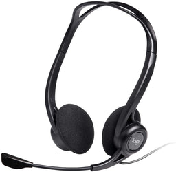 Logitech 960 USB Headset for PC & Mac, Noise-Canceling Microphone, USB-A, Black