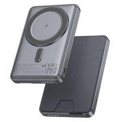 Hoco Q46 5000 mAh Magnetic Wireless Power Bank with Card Holder & Stand – PD20W Fast Charging, Magnetic Wireless Output, Integrated Phone & Card Slot