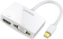 UGREEN Thunderbolt 2.0 4K Mini DisplayPort Male to VGA + HDMI Female Converter – Dual Output Video & Audio Transmission -20421