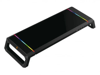 Mars Gaming MGSONE – Premium Gaming Monitor Stand – RGB – 3 Positions – USB 2.0 – Drawer & Smartphone Stand – Black