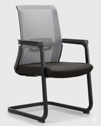 Valencia VL DZY-C503 (325) Visitor Chair with Mesh Back, Adjustable Lumbar Support & Black Painted Metal Frame, 630×630×950 mm