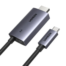UGREEN 2-in-1 Display + Charging: USB-C Male to HDMI Male Braided Cable with Additional USB-C PD Port -55330