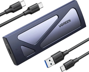 UGREEN USB-C 3.2 Thunderbolt 3 Enclosure – For M.2 NVMe M-Key or M.2 SATA SSD with Silicon Protection -90264