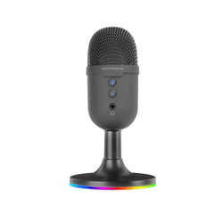Mars Gaming MMICCX – Compact ENC Noise Cancelling USB Microphone – Cardioid – 3.5mm Headphone Jack – Black