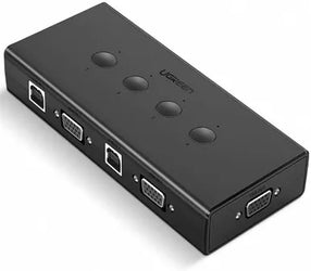UGREEN 4-Ports VGA KVM Switch Box – Full HD, Control 4 PCs Sharing Single Monitor and 4 USB-A Ports -50280
