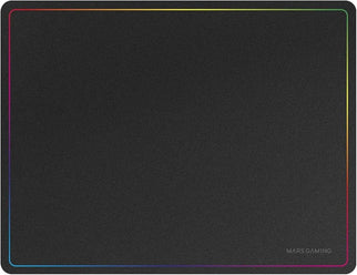 Mars Gaming MMP124 – Gaming Mousepad – 360 × 260 × 3 mm – Nano-Textile – Non-Slip Rubber Base – Rainbow Edge – Black