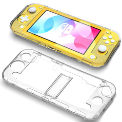 Crystal Case for Nintendo Switch Lite with Kickstand – Transparent Hard Shell Protective Cover