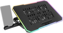 Mars Gaming MNBC6 – ARGB Notebook Cooler & Stand – 3 Fans – Phone Holder – Up to 19