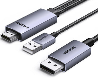 UGREEN HDMI to DisplayPort Cable – 4K@60Hz UHD, 2K 1440P@144Hz/120Hz, 1080P@240Hz/120Hz, Stable Transmission -55329