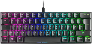 Mars Gaming MKMINIPROWBUS – Mechanical Keyboard – 60% Hot-Swappable – RGB – Silent Blue Switches – White
