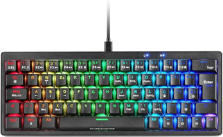 Mars Gaming MKMINIPROBUS – Hot-Swappable Mechanical Keyboard – 60% Compact – RGB – Anti-Dust Blue Switches – US Layout – Black