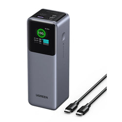 UGREEN NEXODE Power Bank 200W, 3 Ports, 25000 mAh for Laptops, MacBooks, Smartphones & Tablets — TFT Smart Digital Display -35525B
