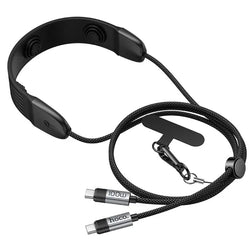 Hoco U145 USB‑C Neck Hanging Cable with Massager – 100W Fast Charging Neck‑Worn Cable with Relaxing Massage Function