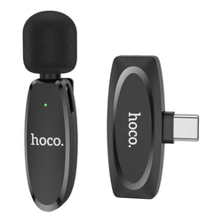 Hoco L15 Wireless Lavalier Microphone – Wireless Clip‑On Mic with Receiver, 360° HD Audio, Low‑Latency, Long Battery Life