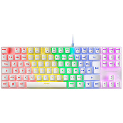 Mars Gaming MK80WBUS – Mechanical TKL RGB Gaming Keyboard – Blue Switch – Compact – White