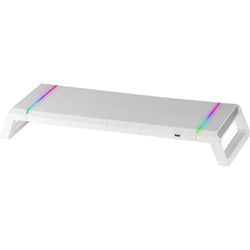 Mars Gaming MGSONEW – Premium Gaming Monitor Stand – RGB – 3 Positions – USB 2.0 – Drawer & Smartphone Stand – White
