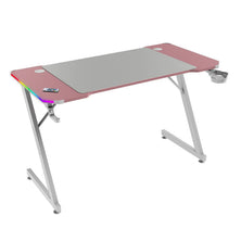 Mars Gaming MGDX120RGBP – ARGB Gaming Desk with Remote Control – 120×60×75 cm – XXL Mouse Pad – Headset & Drink Holders – Pink