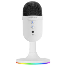 Mars Gaming MMICCXW – Compact ENC Noise Cancelling USB Microphone – Cardioid – 3.5mm Headphone Jack – White