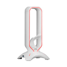 Mars Gaming MHHPROW – 3-in-1 RGB Headset Holder + Mouse Bungee + USB Hub – White