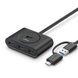 UGREEN USB 3.0 to 4-Port USB 3.0 Hub + Type-C Connector with Power Port -40850