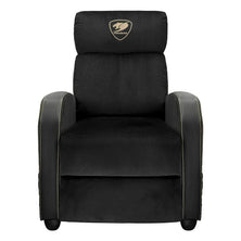 Cougar Ranger Elite Gold Gaming Sofa Recliner Plush Velvet Upholstery Side Pocket Foldable Footrest & Reclining Backrest