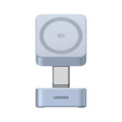 UGREEN Qi2 25W MagFlow Wireless Charger, 2-in-1 Charging Station, MagSafe-compatible Qi2 Wireless Charger with USB-C Port -55960B