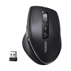 UGREEN Bluetooth & Silent Wireless Mouse – 5000 DPI, Connect & Switch Up to 3 Devices, Side Thumb Wheel, Ergonomic Contoured Shape -45792