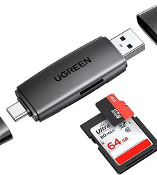 UGREEN 2-in-1 USB 3.0 & USB-C SD Card Reader – High-Speed -80191