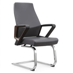 Valencia VL DZY-C605 (310) Visitor Chair with Solid Wood Frame, High-Density Foam & Leather, 640×620×1060 mm