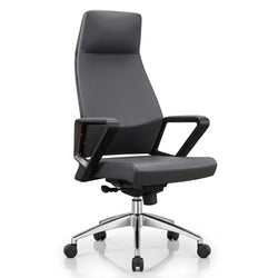 Valencia VL DZY-A605 (105) Mid-Back Chair with Solid Wood Frame, High-Density Foam & Leather, 640×620×1220 mm
