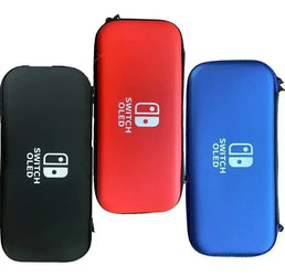 Nintendo Switch OLED Carrying Case – Black / Red / Blue – Hard Shell Travel Case