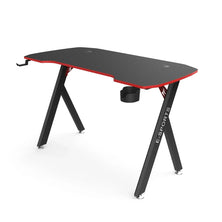R5 120cm Gaming Desk with Cup Holder & Headset Holder – RGB Carbon Fiber Gaming Table with Stable Frame & Ergonomic Gaming Surface