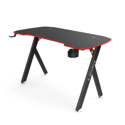 R5 120cm Gaming Desk with Cup Holder & Headset Holder – RGB Carbon Fiber Gaming Table with Stable Frame & Ergonomic Gaming Surface