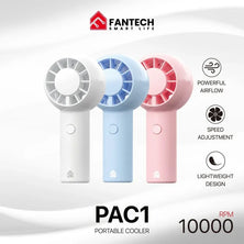 FANTECH PAC1 Portable Cooler – Mini Turbo Fan with 10,000 RPM Powerful Airflow, 3-Speed Control, Pocket-Sized Design