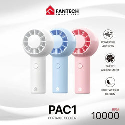 FANTECH PAC1 Portable Cooler – Mini Turbo Fan with 10,000 RPM Powerful Airflow, 3-Speed Control, Pocket-Sized Design