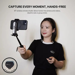 FANTECH SS141 Selfie Stick – Pocket-Sized Mini Quadripod Stand, Bluetooth Remote, Adjustable Height (11.7 cm to 41 cm)