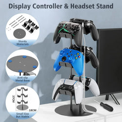 KYTOK Controller Desk Stand 3 Tiers with Cable Organizer Universal Controller & Headset Display Stand