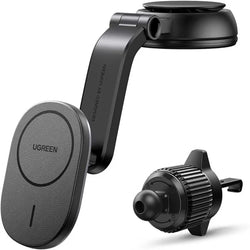 UGREEN 2-in-1 Magnetic Wireless Car Charger – 15W Fast Charging, Dashboard & Air Vent Mount -15120